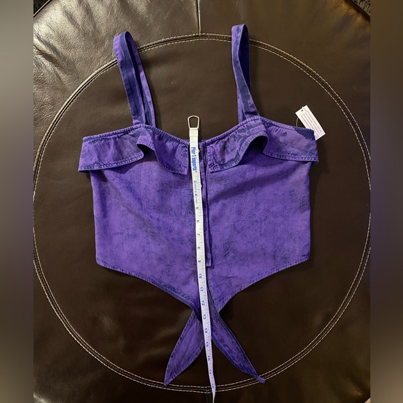 NWT🌺Mimi Chica Tie-Front Crop Top Size S Color Purple - Picture 8 of 9